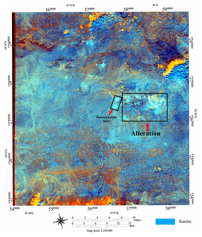 نقشه دگرسانی آرژیلیک